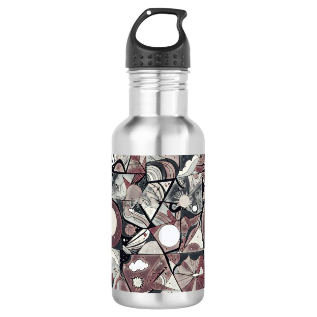 Garrafa Padrão digital geométrico abstrato moderno 46 (Frente)