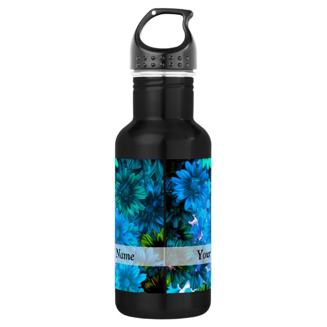 Garrafa Padrão floral azul-claro moderno (Frente)
