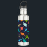 Garrafa Padrão Moderno Bonito e Divertido De Dinossauros<br><div class="desc">Este design moderno apresenta um giro e colorido padrão de dinossauros #casa #bebida #garrafas d'água #escola #esportes #cozinha #design #estilo #na moda #moda #moda #moda #bandeja #legal #presente #presentes #garotos #garotos #dinossauro #bonitinho #pré-histórico #giftsforboys #giftsforboys</div>