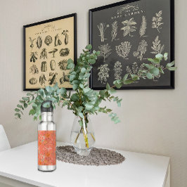 Garrafa Padrão simples de cor laranja rosa silvestre