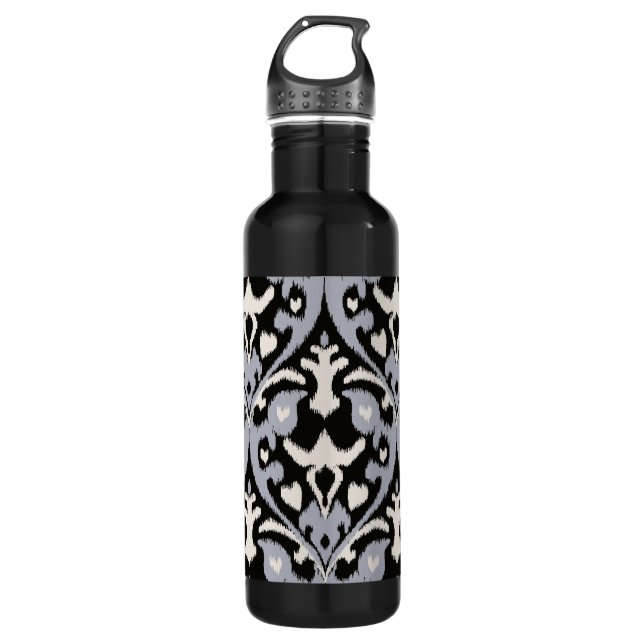 Garrafa Padrão tribal negro de cinza negro (Frente)