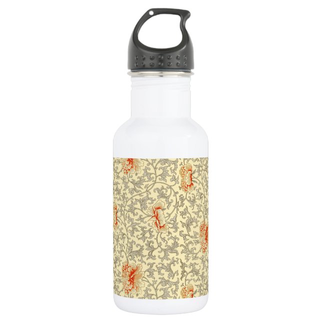 Garrafa Padrão Vintage Owen Jones: Coral Floral Cinza (Frente)