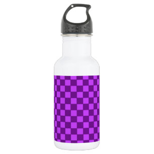 Garrafa Padrão Xadrez Roxo e Magenta