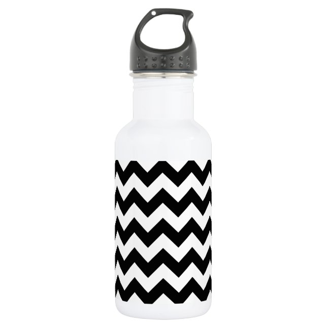 Garrafa Padrão Ziguezague Preto e Branco, Padrão Chevron (Frente)