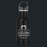 Garrafa Padrinho de casamento de Casamento Tuxedo Tie Blac<br><div class="desc">Padrinho de casamento De Casamento Tuxedo Tie Tie Black Water Bottle</div>