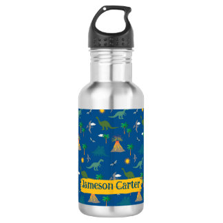 Garrafa Padrões de Dinossauro Azul-Cinto Plantas Selvagens