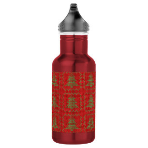 Garrafa Padrões de suéter feio da árvore de Natal Cozy