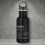 Garrafa Pai Definição do pai Nomes personalizados preto mo<br><div class="desc">Presente de garrafa de água branca e preta moderna para pai com uma definição engraçada de pai, pai, pai ou papa. Você pode personalizar a definição de tipografia do estilo Dicionário com um pouco de humor de pai e adicionar os nomes de crianças personalizados abaixo. Um presente de pai excelente...</div>