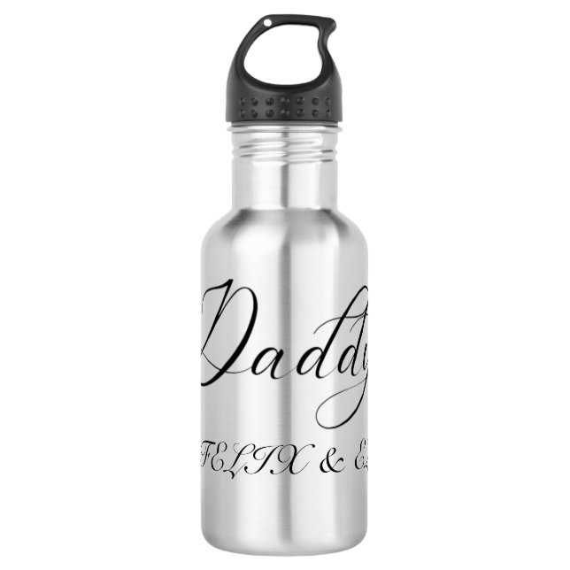 Garrafa Pai | Kids Names Modern Dia de os pais Script (Frente)