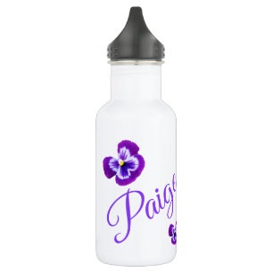 Garrafa Paige, Logotipo De Nome Com Pistas Roxas,