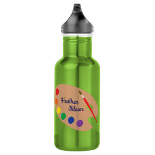 Garrafa Paint Palette Art Cute Kids Water Bots com Nome