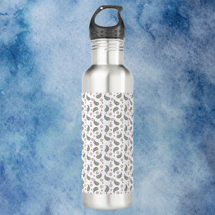 Garrafa Paisley Flowers Dots Green Pink Patterno