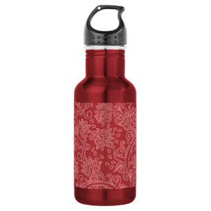 Garrafa Paisley Vermelho Damasco Designer Floral Vintage C