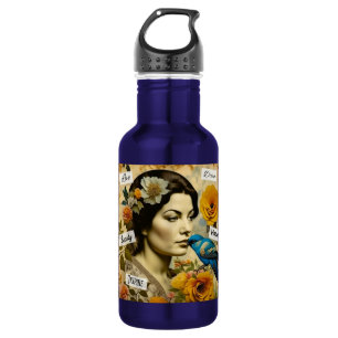 Garrafa Palavras Inspiradoras e Senhora Vintage