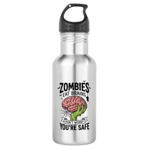 Garrafa Palhaço Zumbi Come Cérebros Você Está Seguro Desi 