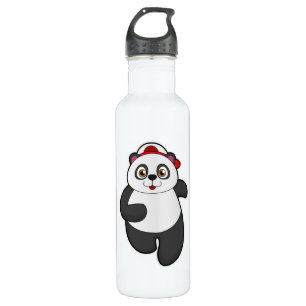 Garrafa Panda a Correr com Boné