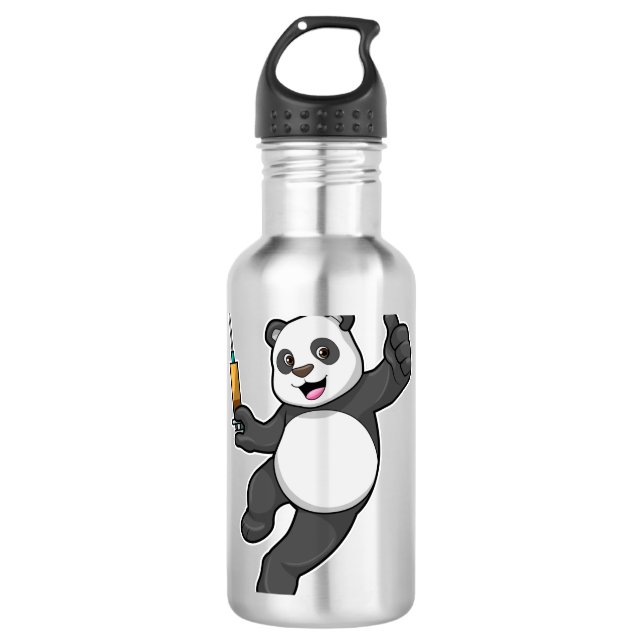 Garrafa Panda na Vacinação com Seringa (Frente)