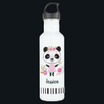 Garrafa Panda rosa-branca<br><div class="desc">Uma garrafa de água pantanosa rosa. Excelente para o dia a dia,  ou de volta ao essencial da escola. Personalize com o nome da sua garota. Também faz um presente de aniversário divertido,  ou um favor de festa de aniversário. Projetado para você pelo Blackberry Boulevard.</div>