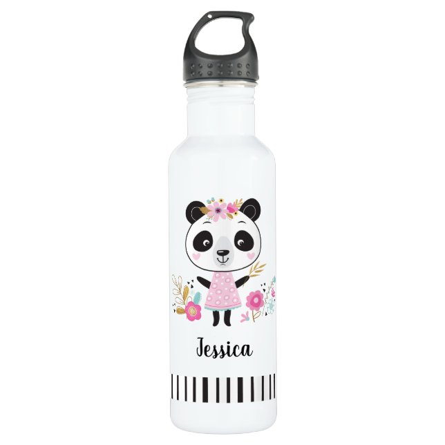 Garrafa Panda rosa-branca (Frente)