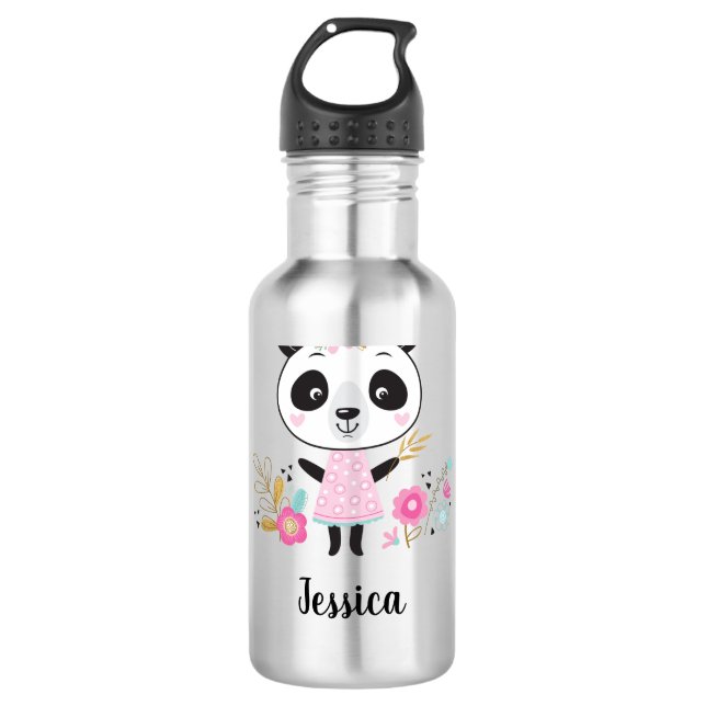 Garrafa Panda rosa-branca (Frente)