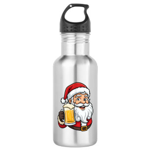 Garrafa Papai Noel Bebendo Cerveja Gráfico de Natal