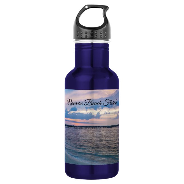 Garrafa Papais noeis Navais Rosa Sunset Water Bottle (Frente)