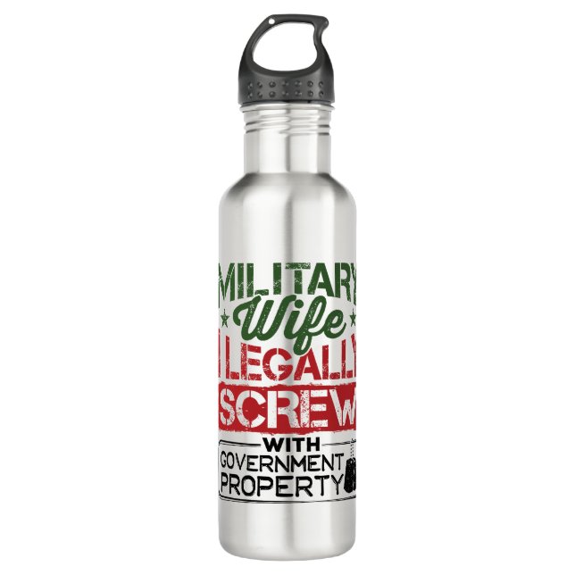 Garrafa Parafuso de Esposa Militar com Propriedade de Gove (Frente)