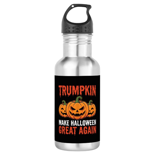 Garrafa Paródia engraçada de abóbora Trumpkin de Halloween (Frente)