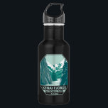 Garrafa Parque Nacional do Kenai Fjords Alaska Vintage<br><div class="desc">Kenai Fjords vetor trabalho de arte design. O parque é um parque nacional americano que mantém o Harding Icefield,  as suas geleiras que transbordam,  e os fiordes e ilhas costeiras.</div>