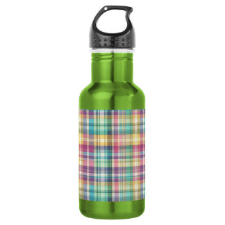Garrafa Páscoa de primavera xadrez/tartan pastel