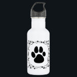 Garrafa Patas do cão e ossos de cão<br><div class="desc">Bonito e tão adorável quanto seus próprios cães! Os ossos de cão das características de design gráfico e a pata do cão imprimem. Adicione ou remova o texto que é no meio da pata center do cão. Excelente para mães do cão, pais do cão, amantes do cão, baby-sitter do animal...</div>