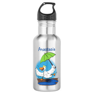 Garrafa Pato engraçado com desenho animado de dança de gua