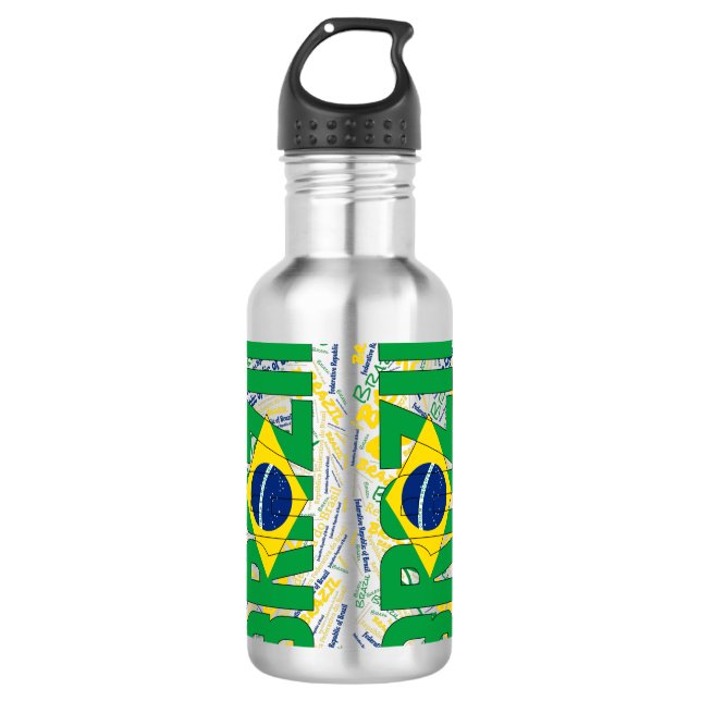 Garrafa Patriótico de Bandeira do Brasil (Frente)