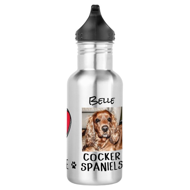 Garrafa Paz Amor Cocker Spaniels Amantes de Cães (Direita)