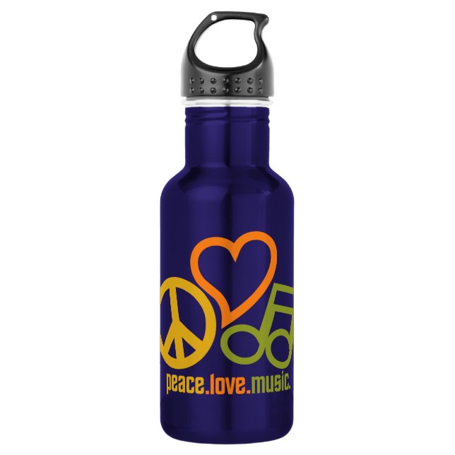 Garrafa Paz-Amor-Música - escolha a cor (Frente)