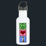 Garrafa Peace Love Meerkats<br><div class="desc">Um sinal de paz,  coração,  e um meerkat fofo. Adoro presentes do legal Peace Love Meerkats.</div>