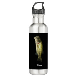Garrafa Peixe-Baixo-Largemouth Preto Personalizado