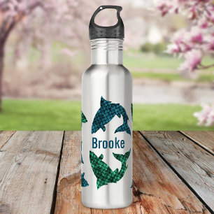 Garrafa Peixe Verde E Peixe Azul Personalizados