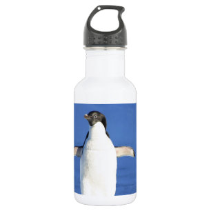 Garrafa Pena de Pássaro Pinguim Preto Branco Nome Personal