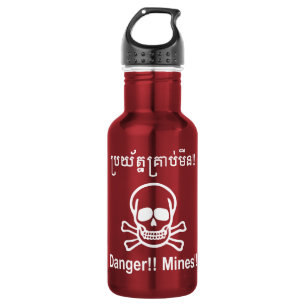 Garrafa Perigo! Os meus! ☠ Khmer - Sinal ☠