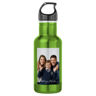 Garrafa Personalizada com Foto & Texto Elegante 
