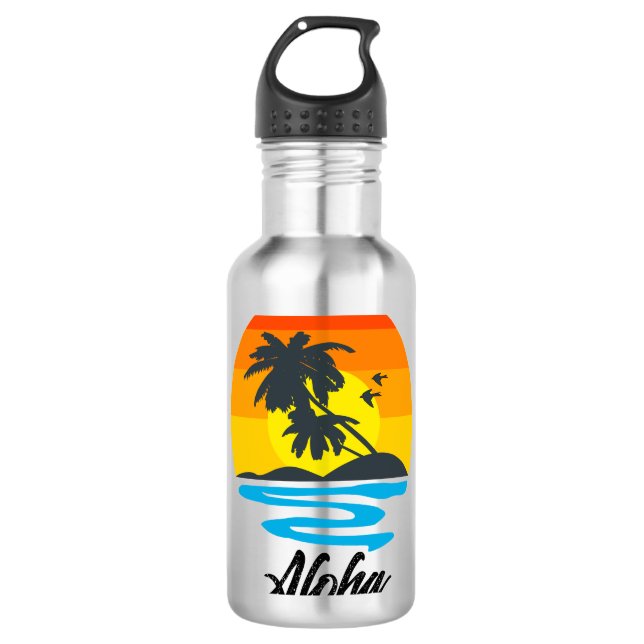 Garrafa Personalizado Aloha Tropical Havaiana (Frente)