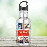 Garrafa Personalizar Colagem de Fotos do Instagram de Nome<br><div class="desc">Uma garrafa de água de colagem de fotos moderna e personalizada do Instagram para o melhor dia de Volta à Escola de sempre. Presente perfeito também para o aniversário de uma criança! Ele vai adorar suas pessoas favoritas em qualquer lugar que ele vá e isso vai ajudar a aliviar a...</div>