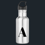 Garrafa Personalizar, personalizar a letra inicial do alfa<br><div class="desc">Personalizar,  personalizar a garrafa de água de aço inoxidável com letra inicial alfabética preta</div>