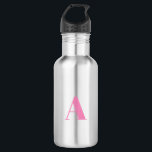Garrafa Personalizar, personalizar a letra inicial do alfa<br><div class="desc">Personalizar,  personalizar a letra inicial alfabética da garrafa de aço inoxidável de água,  garrafa rosa,  de aço inoxidável</div>