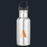 Garrafa Personalizar, personalizar a letra inicial do alfa<br><div class="desc">Personalizar,  personalizar a letra inicial alfabética da garrafa de aço inoxidável de água laranja do alfabeto</div>
