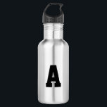 Garrafa Personalizar, personalizar a letra inicial do alfa<br><div class="desc">Personalizar,  personalizar a garrafa de água de aço inoxidável com letra inicial alfabética preta</div>