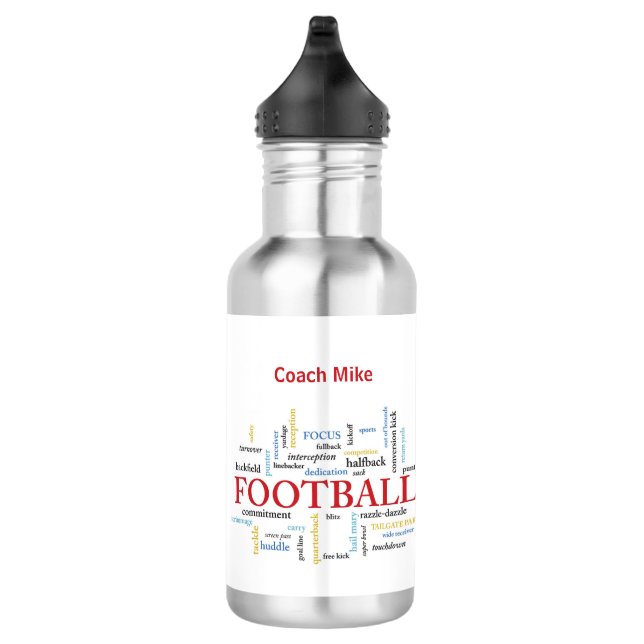 Garrafa Personalize, treinador de futebol Obrigado em pala (Direita)