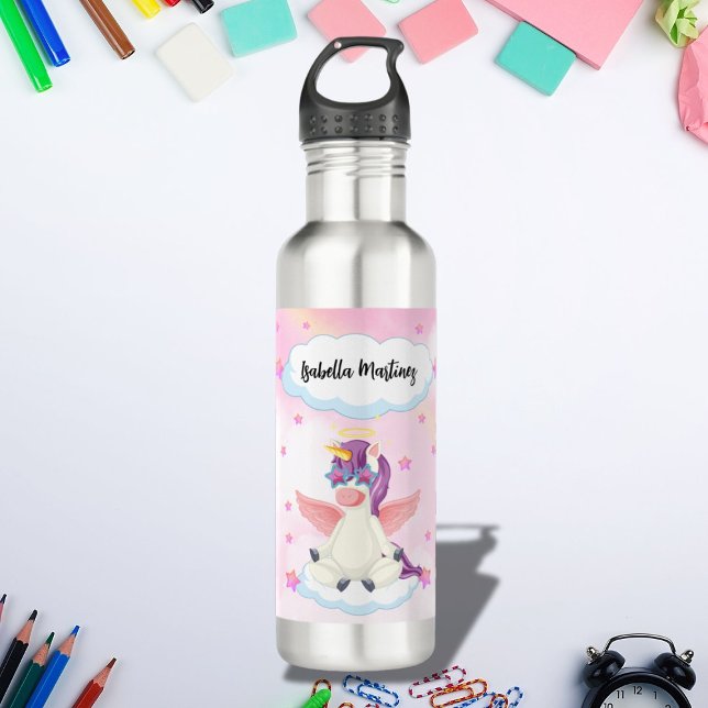 Garrafa Personalized Cute Unicorn with Pink Stars (Criador carregado)