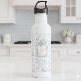 Garrafa Personalized Floral Monogram Water Bottle